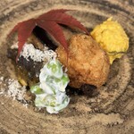 おのひづめ - 8寸風？鮎のコンフィのうれしい不意打ち