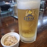 麺厨房あじさい - 生ビール中（税込600円）