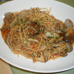 コルテロ - アサリ貝と木の子パスタ　トマトソース大盛り　1000円