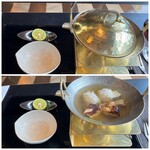 日本料理 華暦 - 蔵囲い昆布と枯節の一番出汁　鱧と松茸の土瓶蒸し