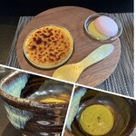 日本料理 華暦 - 栗クリームブリュレ　一口抹茶