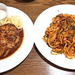 洋食バル ウルトラ - ハンガーグステーキとナポリタン