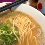 CRAZY  MALT - とんこつしょう油ラーメンの麺は中細の低加水タイプ。スープにマッチ