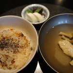 島宿　真里 - 〆のご飯は胡麻油を少し垂らして