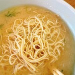 長浜ラーメン 喜樂屋 - 替え玉は丼直ダイブ