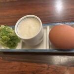 皿そば 渚庵 - ねぎ、山葵、山芋、生卵