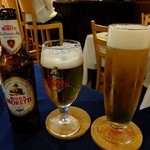 ハングリータイガー - スーパードライ生ビール：480円+モレッティ(イタリアビール)：570円