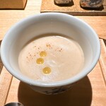 炭割烹 新谷 - じゃがいもとブラウンマッシュルームのポタージュ ◎