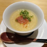 京都 鮨 まつもと - 茶碗蒸し(真鯛の酒盗がトッピングされています)