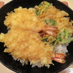 味処 大丸 - 天丼 750円(蓋とりました)