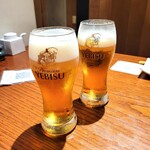食堂 はつかなる - 生ビールは、エビス