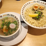 肉そば けいすけ - つけ麺 味玉入り + 麺大盛り