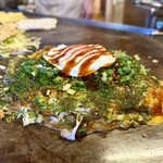 お好み焼 ひろしま 天よし - 辛味噌いか天そば♡プラス＋ねぎ目玉焼き♡