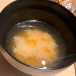 温石 - 豆腐入りのお味噌汁