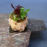 プレゼンテ スギ - 2025.10 杉寿司 TYPE-R（あわびの肝リゾットと活けハマグリのフリットを海苔で巻いて）