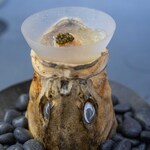 プレゼンテ スギ - 2025.10 鱸（すずき）生ハム かぼちゃペースト 透明トマトジュース バジルオイル N25キャビア