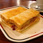 コンパル - モーニングセット　＋200円　ハムエッグトースト