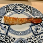 すし 良月 - ボタンエビ-三ツ星醤油がけ-