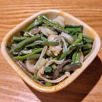 日本酒と個室居酒屋 農家の慶 - アサリと野菜の柚子味噌和え