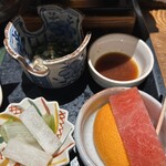 旬菜 さかなと酒 匠海 隠れ家 - お漬物本◎と　フルーツ２種