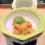 日本料理 晴山 - 雲丹にケンサキイカの飯蒸し