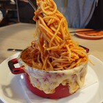 ピザとハムと時々ワイン ボンジョルノ食堂 - 溶岩パスタ（トマト）