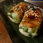 お好み焼き ぶち - 広島　豚巻おむすび。広島菜が入っている