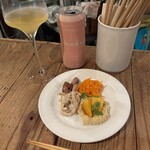 マルカン - ラペ　柿のフムス　鳥ささエノキ　茹でピー