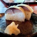 朽木旭屋 - 鯖すしセット。