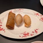 赤坂璃宮 - 揚げ物点心。可愛らしい見た目と、普段味わえない味付けが良い。