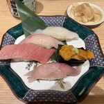 北陸金沢 まわる寿し もりもり寿し - 本日の五点盛り
