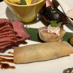 山人 - 岩魚と畑しめじの春巻き