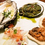 トラットリア パッパ - あわび、雲丹、鯛、牡蠣