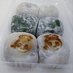 餅の星野屋 - 「あんぴん」① ※手前から ノーマル・草(よもぎ)・豆