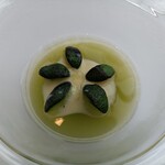 フィリップ・ミル 東京 - きゅうりのゼリーと柑橘とショウガのクリーム