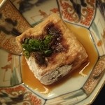 鶴に橘 - ゴマ豆腐の焼き物