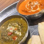 ガネーシャダイニング - ほうれん草カレーとバターチキン