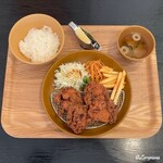 ふじやからあげ - 秋田味噌味のからあげ定食 小サイズ