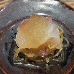 鮨処 池上 - 淡路島もみじ鯛 金糸瓜 玉葱 宮崎へべす
