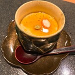 厨 花膳 - あん肝とマダチの茶碗蒸し