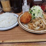 キッチン南海 - クリームコロッケ生姜焼きライス