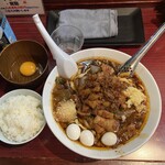 元祖スタミナ満点らーめん すず鬼 - スタ満セット（ニンニクショウガ背脂）+まさお