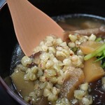 よし町 - 天然茸と蕎麦の実の雑炊UP