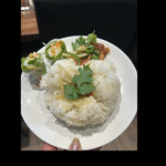 バンハオ3 - ランチグリーンカレーセットの、ジャスミンライスに生春巻　ジャスミンライス〜ハート型にしてみたよ　　　byまみこまみこ