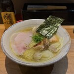 ジャパニーズ ラーメン 五感 - 特上塩らぁめん¥2200、地鶏味玉¥200、瓶ビール（小）¥500