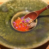 寛幸 - かますのお造りに新いくらをかけて