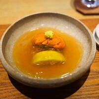 寛幸 - 飛騨牛ハンバーグ、うにとなす