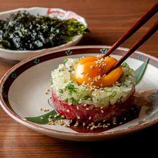 【人気料理】ネギ塩マグロユッケ