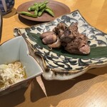 蕎麦前 新田 - 白レバー ネギとごま油の塩ダレ？