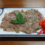 タカラ亭 - 注文その１なめろう６００円。ご飯１つ！と言うに至らずな味付けはやや控えめ。ねっとり感がよき。